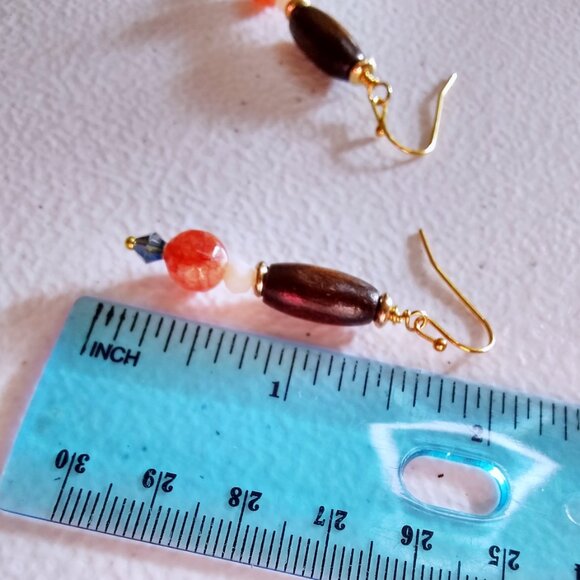 Handmade: Fall Stack Earrings! Beaded! Mixed Media ~ Each Pair is different! - Picture 5 of 6